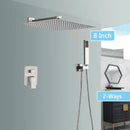GobekUsa Brushed Nickel Rainfall Shower Faucet Set with Tub Spout - 16" Head