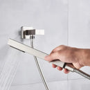 GobekUsa Brushed Nickel Rainfall Shower Faucet Set with Tub Spout - 16" Head