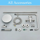 GobekUsa Brushed Nickel Rainfall Shower System with Hot Cold Mixer for Wall Mount