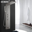 GobekUsa Brushed Nickel Shower Column with Tub Spout & Hand Shower System