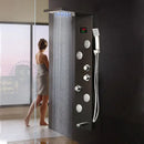 GobekUsa Brushed Nickel Shower Panel with LED Display, Rainfall Head, Jets