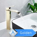 GobekUsa Brushed Nickel Single Lever Waterfall Basin Faucet - Deck Mounted Brass Mixer
