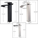 GobekUsa Brushed Nickel Single Lever Waterfall Basin Faucet - Deck Mounted Brass Mixer