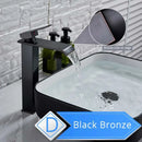 GobekUsa Brushed Nickel Single Lever Waterfall Basin Faucet - Deck Mounted Brass Mixer