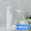 GobekUsa Brushed Nickel Single Lever Waterfall Basin Faucet - Deck Mounted Brass Mixer