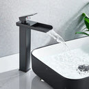 GobekUsa Brushed Nickel Single Lever Waterfall Basin Faucet - Deck Mounted Brass Mixer