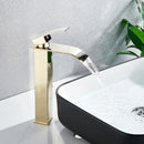 GobekUsa Brushed Nickel Single Lever Waterfall Basin Faucet - Deck Mounted Brass Mixer