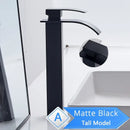 GobekUsa Brushed Nickel Single Lever Waterfall Basin Faucet - Deck Mounted Brass Mixer