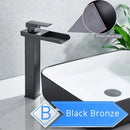 GobekUsa Brushed Nickel Single Lever Waterfall Basin Faucet - Deck Mounted Brass Mixer