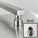 GobekUsa Brushed Nickel Rainfall Shower Head with Shower Arm - Ultra Thin Top Sprayer