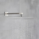 GobekUsa Brushed Nickel Rainfall Shower Head with Shower Arm - Ultra Thin Top Sprayer