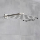 GobekUsa Brushed Nickel Rainfall Shower Head with Shower Arm - Ultra Thin Top Sprayer