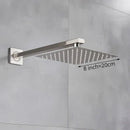GobekUsa Brushed Nickel Rainfall Shower Head with Shower Arm - Ultra Thin Top Sprayer