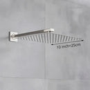 GobekUsa Brushed Nickel Rainfall Shower Head with Shower Arm - Ultra Thin Top Sprayer