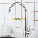 GobekUsa Brushed Nickel Stainless Steel Kitchen Faucet with Single Handle and Single Hole