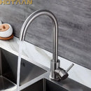 GobekUsa Brushed Nickel Stainless Steel Kitchen Faucet with Single Handle and Single Hole