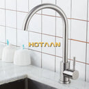GobekUsa Brushed Nickel Stainless Steel Kitchen Faucet with Single Handle and Single Hole