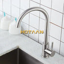 GobekUsa Brushed Nickel Stainless Steel Kitchen Faucet with Single Handle and Single Hole