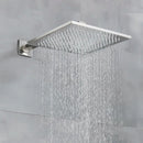 GobekUsa Brushed Nickel Thermostatic Shower Faucet Set for Wall Mount Bathroom with Rainfall Shower Head