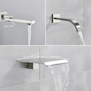 GobekUsa Brushed Nickel Thermostatic Shower Faucet Set for Wall Mount Bathroom with Rainfall Shower Head