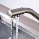 GobekUsa Brushed Nickel Kitchen Sink Faucet with Water Purification: 360° Rotation Deck Mounted Mixer Tap