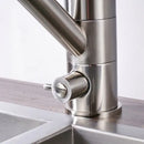 GobekUsa Brushed Nickel Kitchen Sink Faucet with Water Purification: 360° Rotation Deck Mounted Mixer Tap