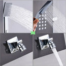 GobekUsa Brushed Nickel Thermostatic Waterfall Rain Shower Panel with 3 Handles