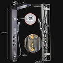 GobekUsa Brushed Nickel Thermostatic Waterfall Rain Shower Panel with 3 Handles