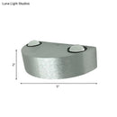 GobekUsa Brushed Silver LED Flush Mount Wall Light - Modern Metallic Semicircle Sconce with Blue/Red/Green Light