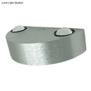 GobekUsa Brushed Silver LED Flush Mount Wall Light - Modern Metallic Semicircle Sconce with Blue/Red/Green Light