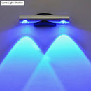 GobekUsa Modern Metallic LED Sconce Wall Light in Brushed Silver with Red/Blue/Yellow Lighting