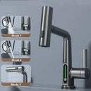 GobekUsa Digital Display Waterfall Basin Faucet with Temperature Control and Lift Sprayer