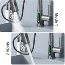 GobekUsa Digital Display Waterfall Basin Faucet with Temperature Control and Lift Sprayer