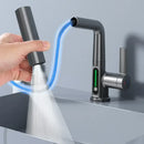 GobekUsa Digital Display Waterfall Basin Faucet with Temperature Control and Lift Sprayer