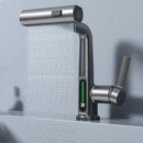 GobekUsa Digital Display Waterfall Basin Faucet with Temperature Control and Lift Sprayer