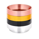 Modern brushed stainless steel espresso dosing ring kitchen tool by Decorbites