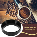 Modern brushed stainless steel espresso dosing ring kitchen tool by Decorbites