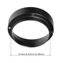 Modern brushed stainless steel espresso dosing ring kitchen tool by Decorbites