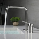 GobekUsa Brushed Stainless Steel Bathroom Faucet - Deck Mounted Basin Mixer Tap