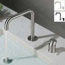 GobekUsa Brushed Stainless Steel Bathroom Faucet - Deck Mounted Basin Mixer Tap