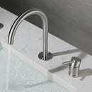 GobekUsa Brushed Stainless Steel Bathroom Faucet - Deck Mounted Basin Mixer Tap