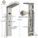 GobekUsa Brushed LED Light Shower Faucet SPA Massage Shower Column Waterfall Panel