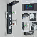 GobekUsa Brushed LED Light Shower Faucet SPA Massage Shower Column Waterfall Panel