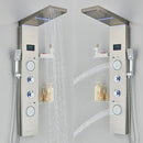 GobekUsa Brushed LED Light Shower Faucet SPA Massage Shower Column Waterfall Panel