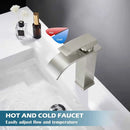 GobekUsa Brass Waterfall Basin Faucet Single Lever Deck Mount Mixer Taps