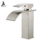 GobekUsa Brass Waterfall Basin Faucet Single Lever Deck Mount Mixer Taps