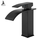 GobekUsa Brass Waterfall Basin Faucet Single Lever Deck Mount Mixer Taps