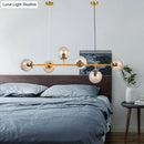 GobekUsa Modern Bubble Chandelier Lighting - 6-Light Smoke Gray Glass Shade for Kitchen Dining Room