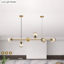 GobekUsa Modern Bubble Chandelier Lighting - 6-Light Smoke Gray Glass Shade for Kitchen Dining Room