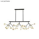 GobekUsa Modern Bubble Chandelier with Clear Glass, 27 Heads, Black/Gold - Dining Room Hanging Light Kit